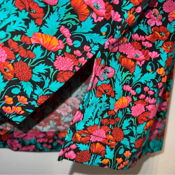Re-Imagined J Crew Floral Cotton Poplin Ruffle Top Blouse Size XS Button Up - Picture 4 of 8